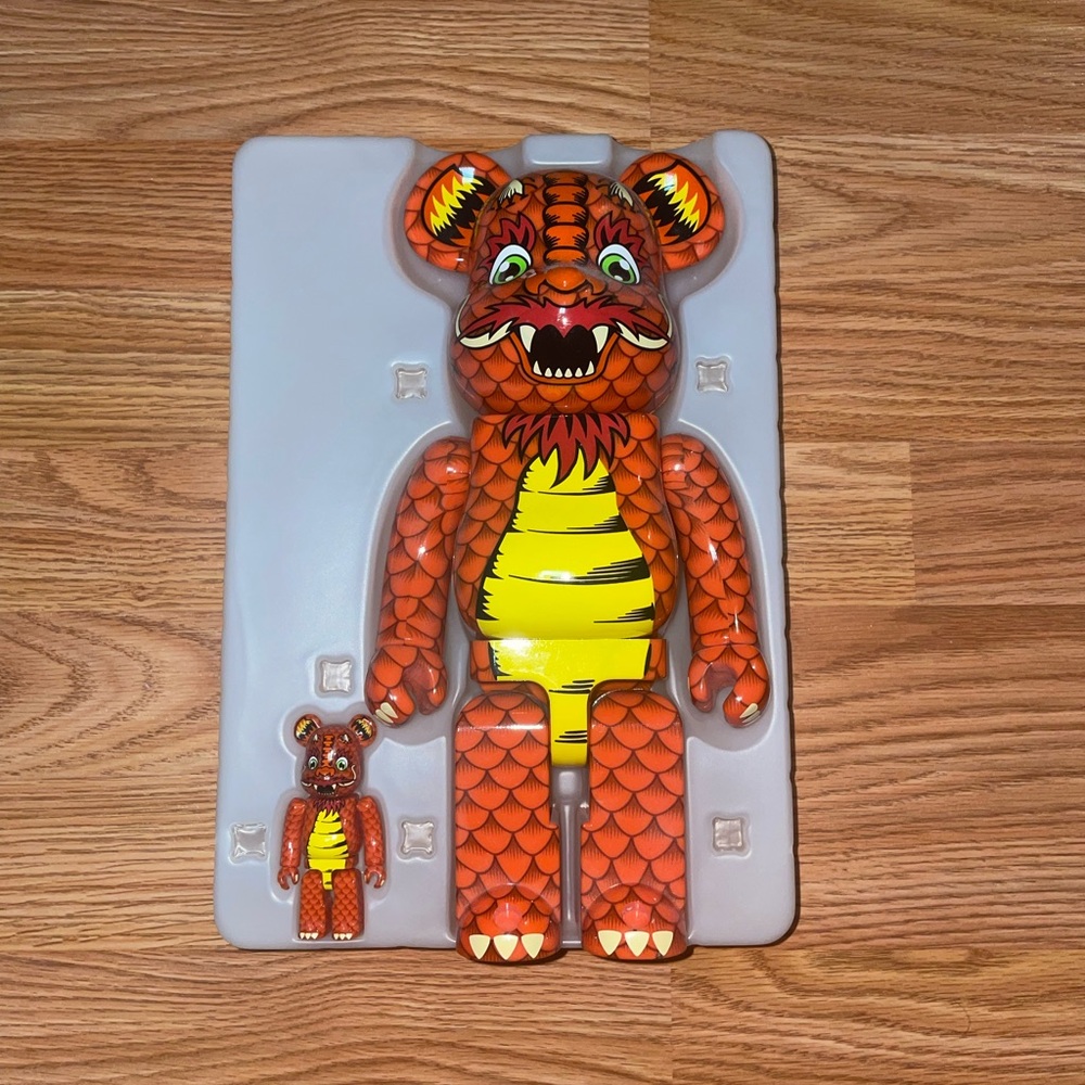 Vibrant Orange and Yellow Bear Sculpture